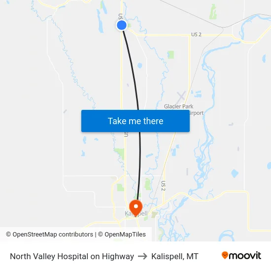 North Valley Hospital on Highway to Kalispell, MT map