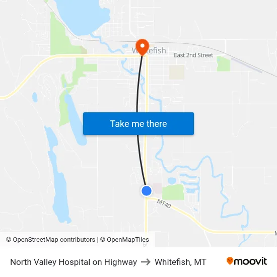 North Valley Hospital on Highway to Whitefish, MT map