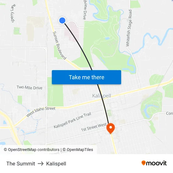 The Summit to Kalispell map