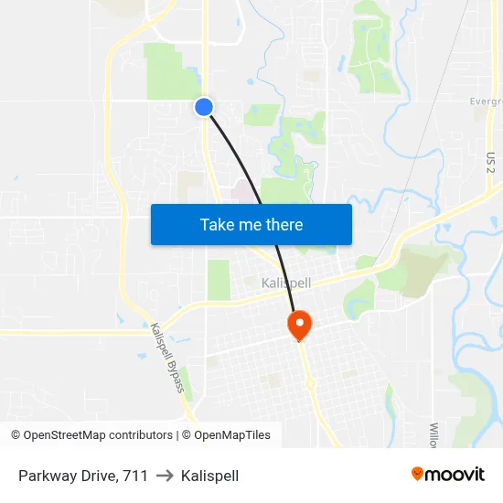 Parkway Drive, 711 to Kalispell map