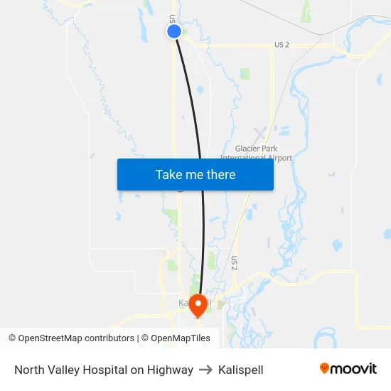 North Valley Hospital on Highway to Kalispell map