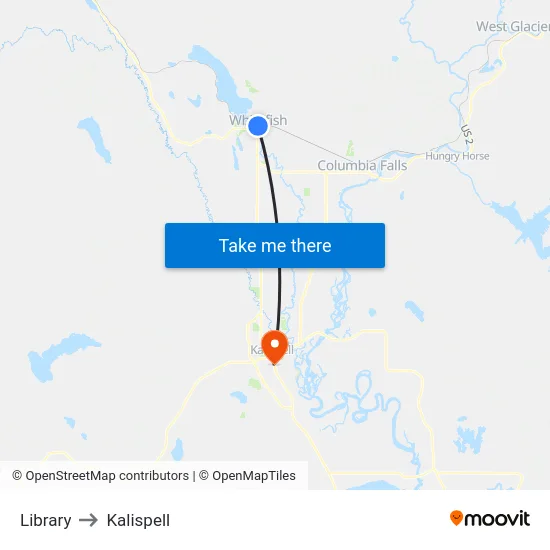 Library to Kalispell map