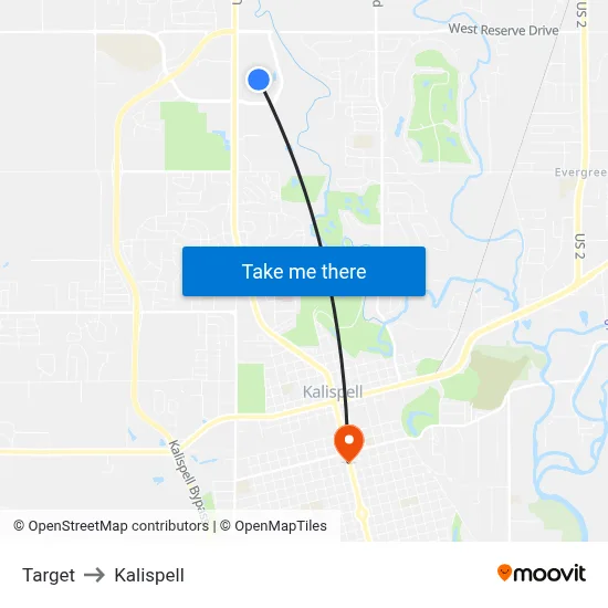 Target to Kalispell map