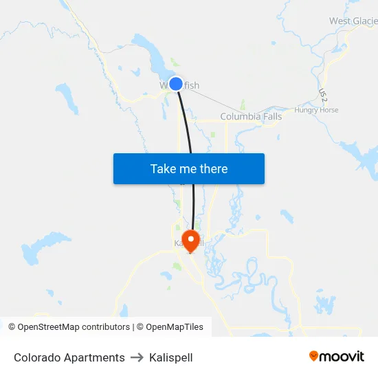 Colorado Apartments to Kalispell map