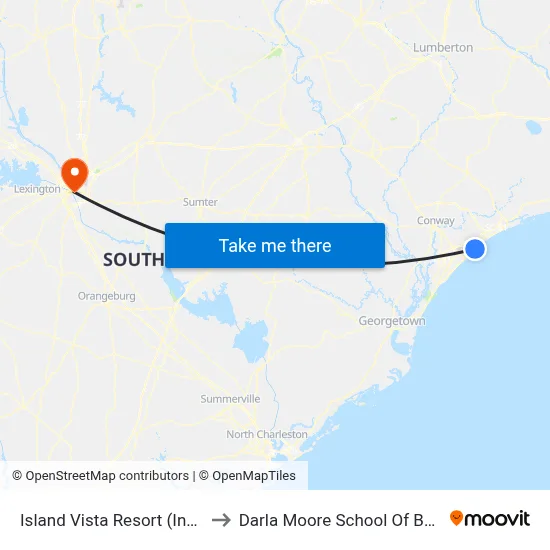 Island Vista Resort (Inbound) to Darla Moore School Of Business map