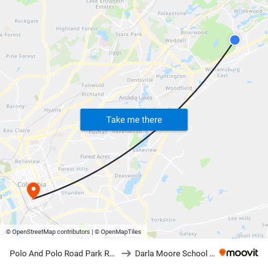 Polo And Polo Road Park Recreation Center to Darla Moore School Of Business map