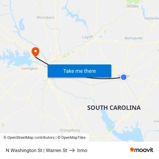 N Washington St | Warren St to Irmo map