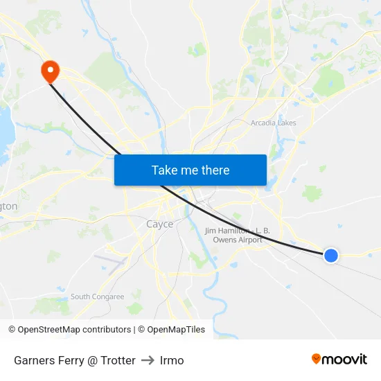 Garners Ferry @ Trotter to Irmo map