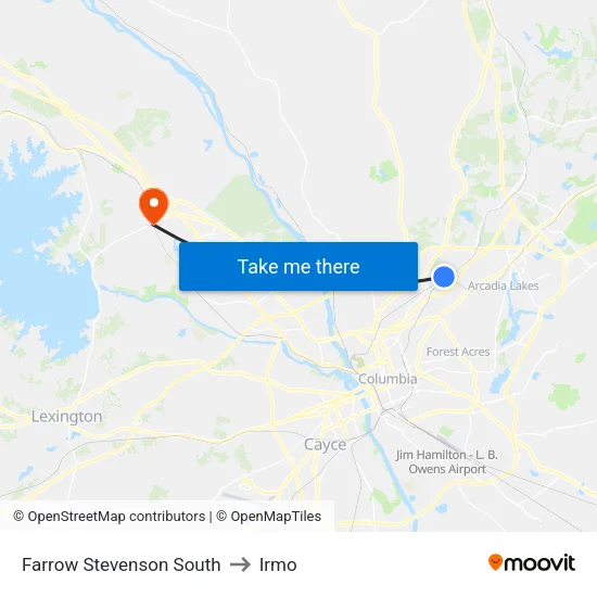 Farrow Stevenson South to Irmo map