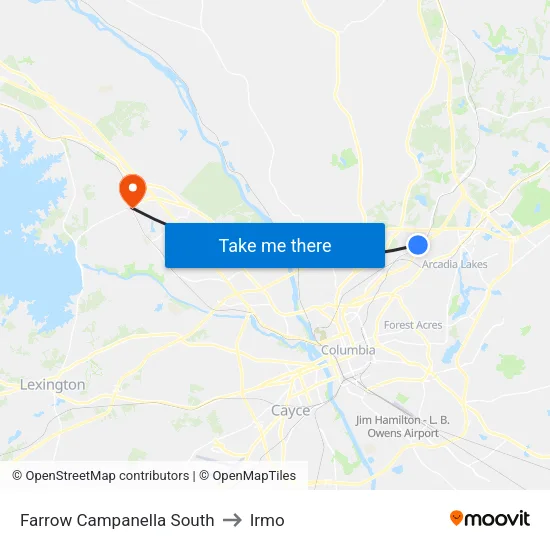 Farrow Campanella South to Irmo map