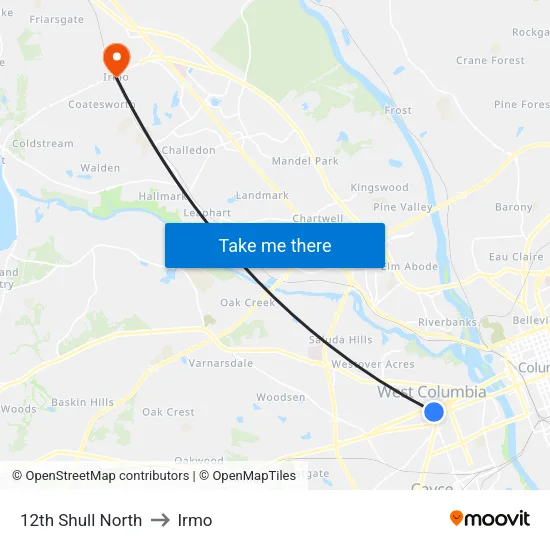 12th Shull North to Irmo map