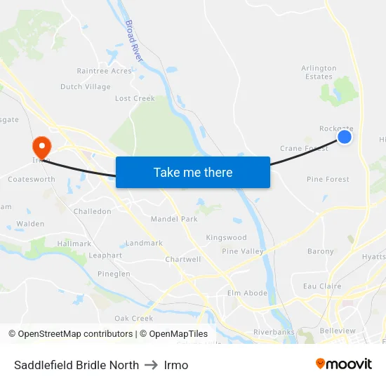 Saddlefield Bridle North to Irmo map