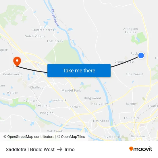 Saddletrail Bridle West to Irmo map