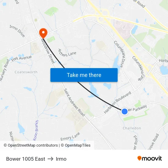 Bower 1005 East to Irmo map