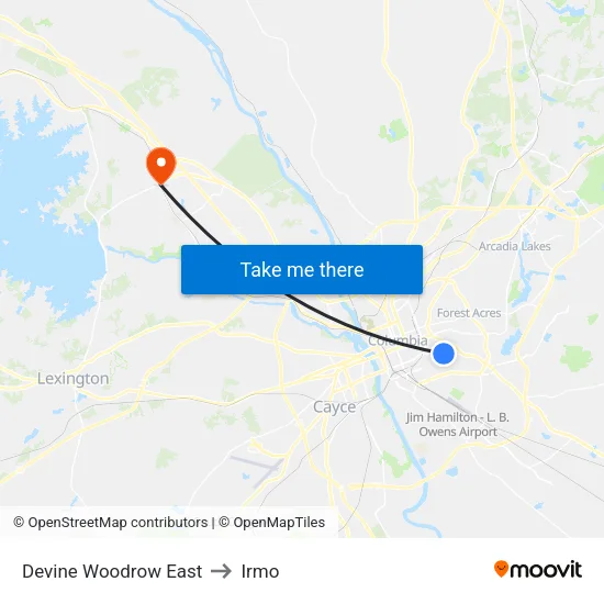 Devine Woodrow East to Irmo map