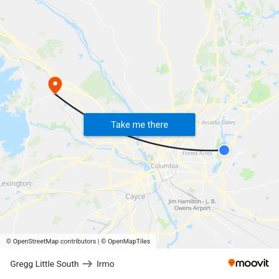 Gregg Little South to Irmo map