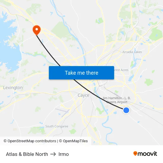 Atlas & Bible North to Irmo map