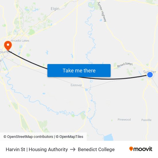 Harvin St | Housing Authority to Benedict College map