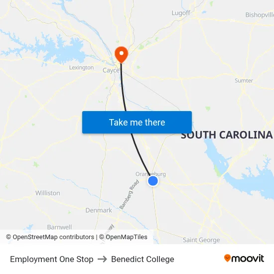 Employment One Stop to Benedict College map