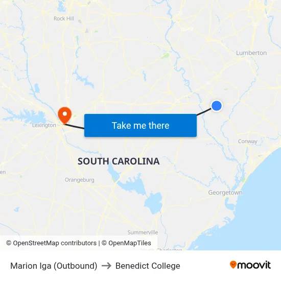 Marion Iga (Outbound) to Benedict College map