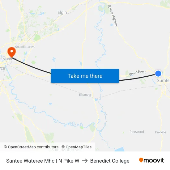 Santee Wateree Mhc | N Pike W to Benedict College map