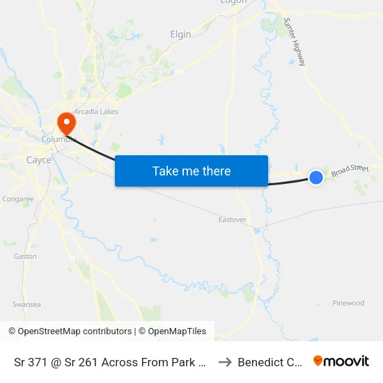 Sr 371 @ Sr 261 Across From Park And Ride Lot to Benedict College map