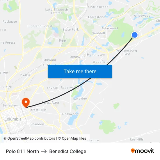 Polo 811 North to Benedict College map