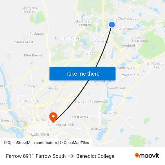 Farrow 8911 Farrow South to Benedict College map