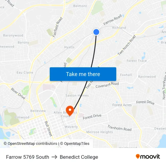 Farrow 5769 South to Benedict College map