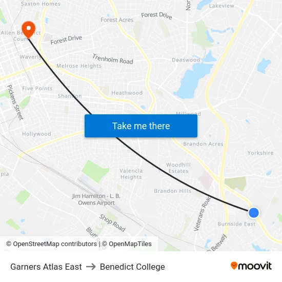 Garners Atlas East to Benedict College map