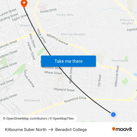 Kilbourne Suber North to Benedict College map