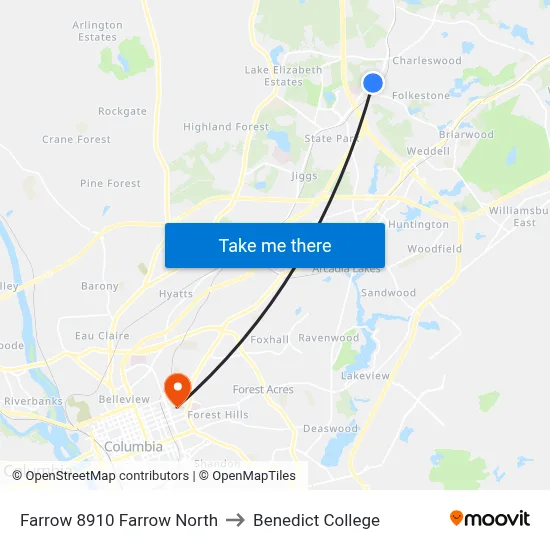 Farrow 8910 Farrow North to Benedict College map