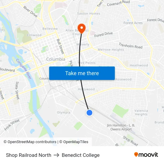 Shop Railroad North to Benedict College map