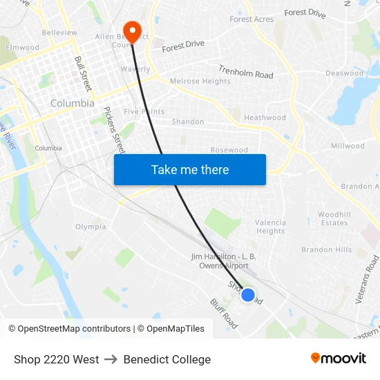 Shop 2220 West to Benedict College map