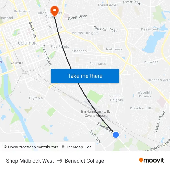 Shop Midblock West to Benedict College map