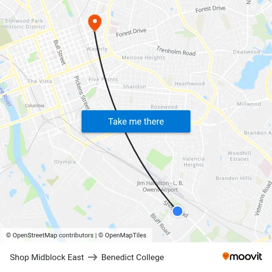 Shop Midblock East to Benedict College map