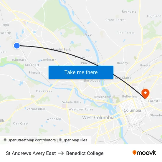 St Andrews Avery East to Benedict College map