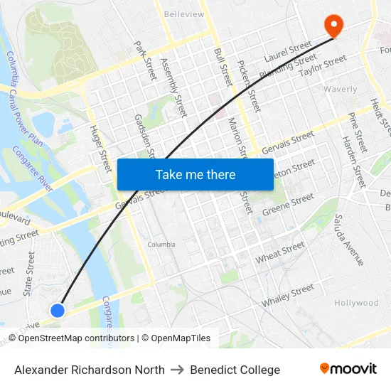 Alexander Richardson North to Benedict College map