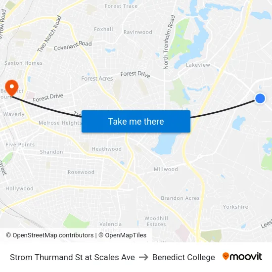 Strom Thurmand St at Scales Ave to Benedict College map