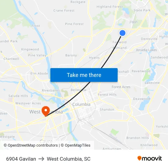 6904 Gavilan to West Columbia, SC map