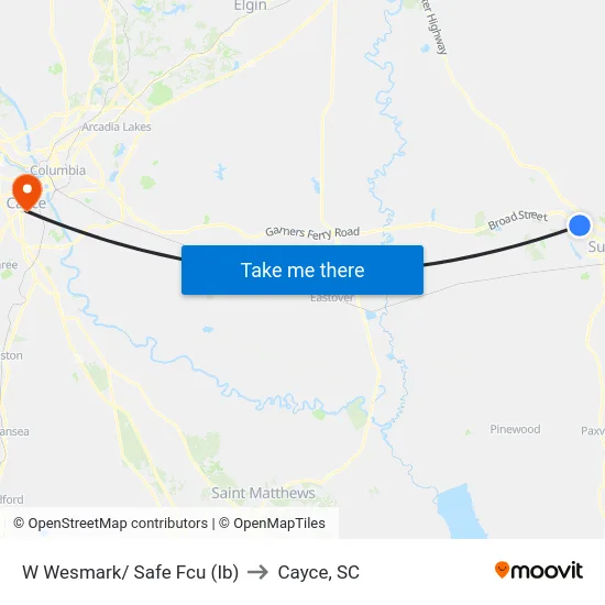 W Wesmark/ Safe Fcu (Ib) to Cayce, SC map