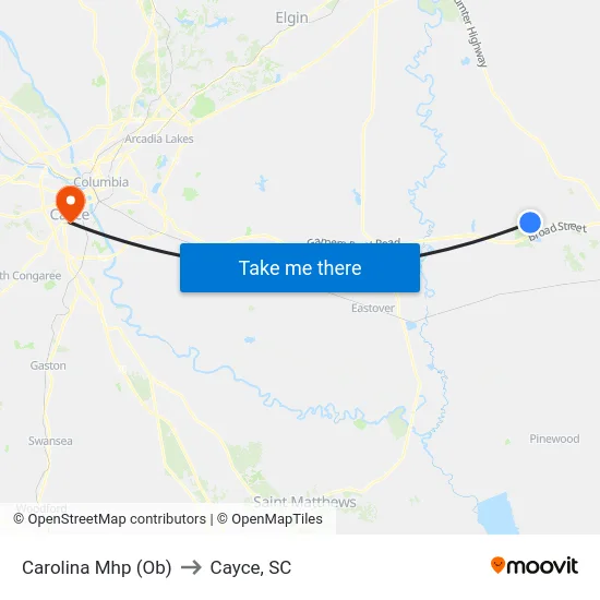 Carolina Mhp (Ob) to Cayce, SC map