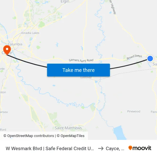 W Wesmark Blvd | Safe Federal Credit Union to Cayce, SC map