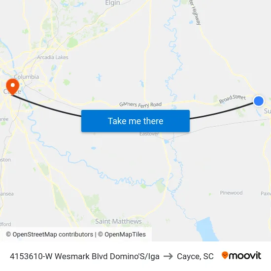 4153610-W Wesmark Blvd Domino'S/Iga to Cayce, SC map