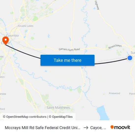 Mccrays Mill Rd Safe Federal Credit Union to Cayce, SC map