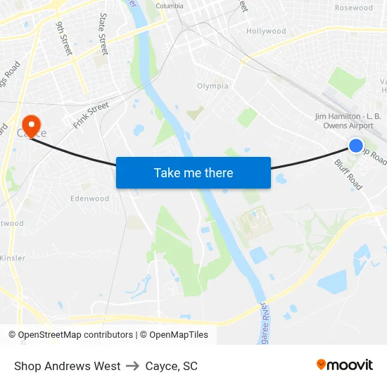 Shop Andrews West to Cayce, SC map