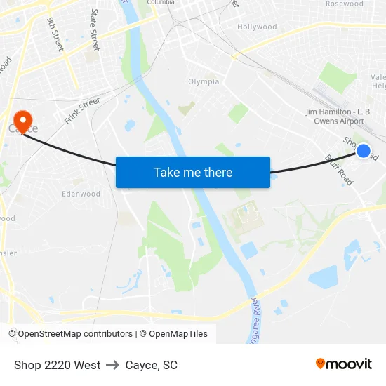 Shop 2220 West to Cayce, SC map