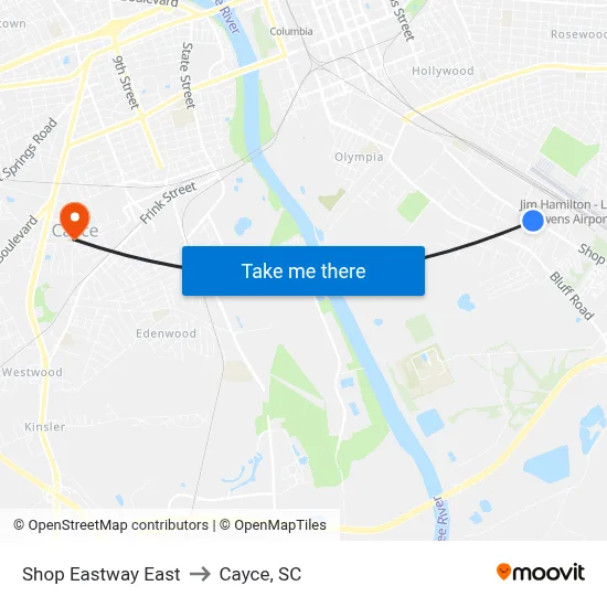 Shop Eastway East to Cayce, SC map