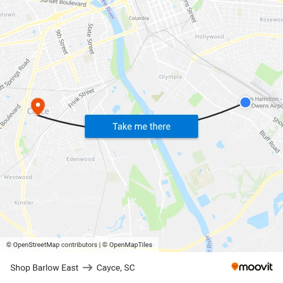 Shop Barlow East to Cayce, SC map