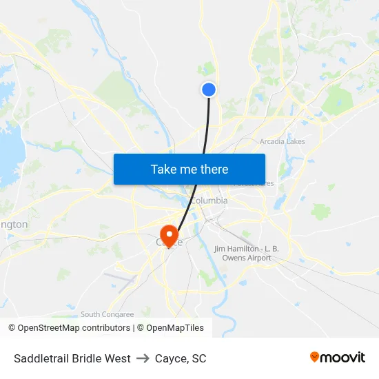 Saddletrail Bridle West to Cayce, SC map